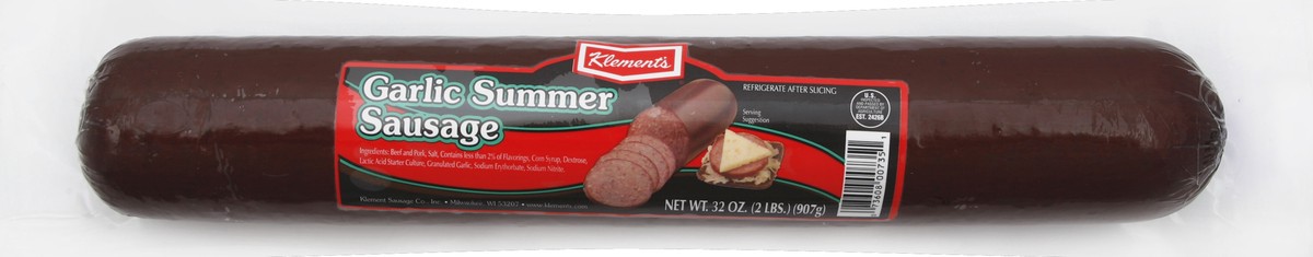 slide 1 of 6, Klement's Klements Garlic Summer Sausage 32 oz, 32 oz