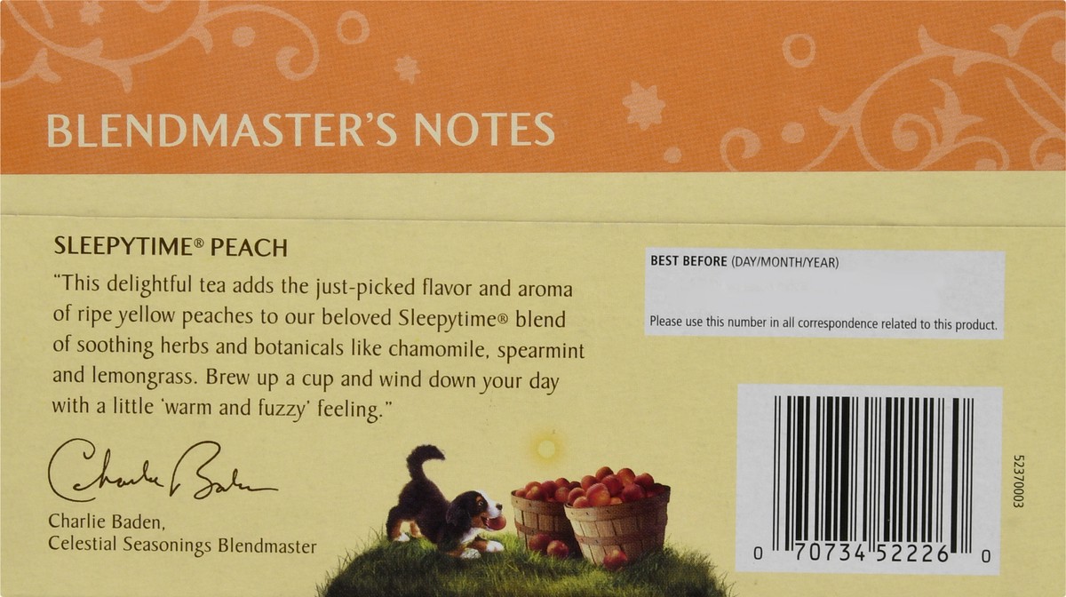 slide 5 of 9, Celestial Seasonings Caffeine Free Peach Sleepytime Herbal Tea, 