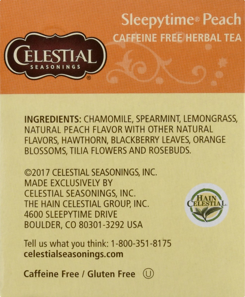 slide 8 of 9, Celestial Seasonings Caffeine Free Peach Sleepytime Herbal Tea, 