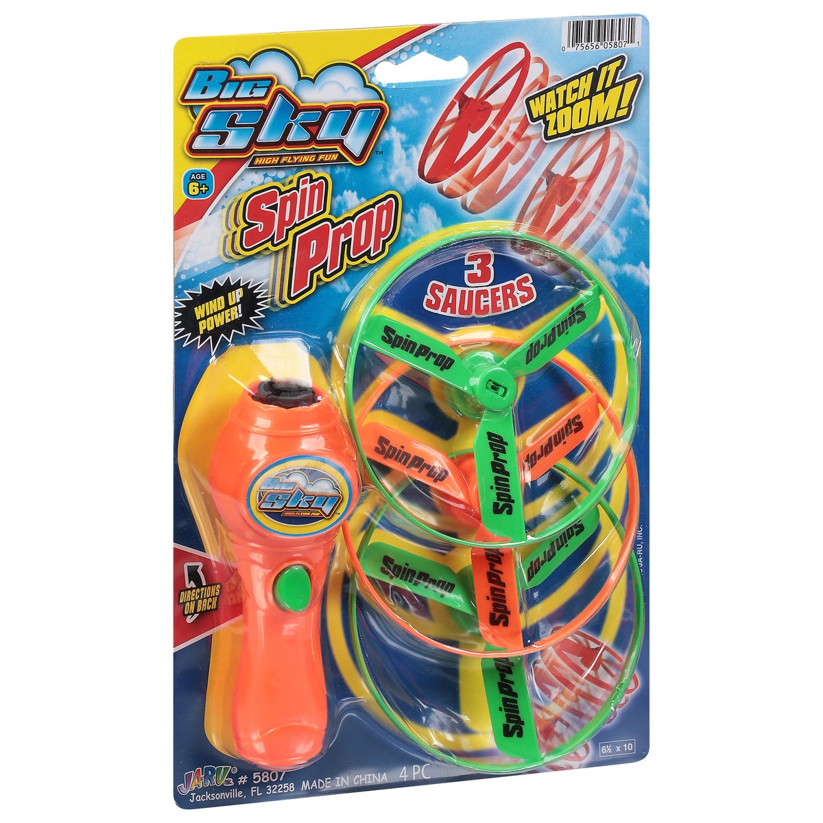 slide 3 of 9, Ja-Ru Big Sky 3 Saucers Spin Prop Toys 1 ea, 1 ct