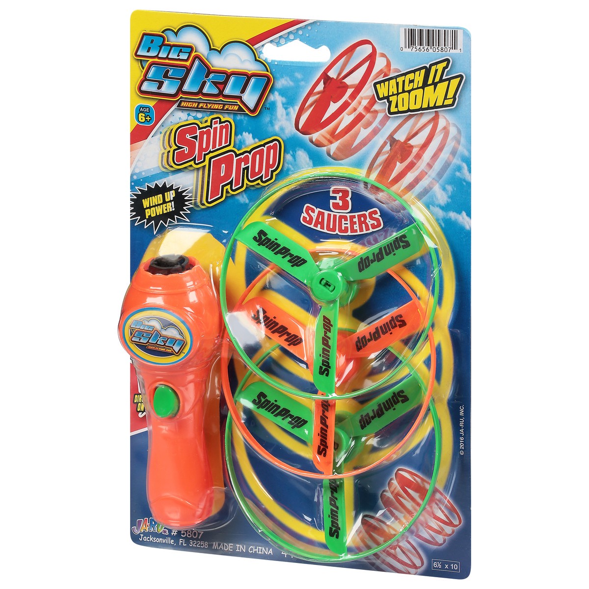 slide 9 of 9, Ja-Ru Big Sky 3 Saucers Spin Prop Toys 1 ea, 1 ct