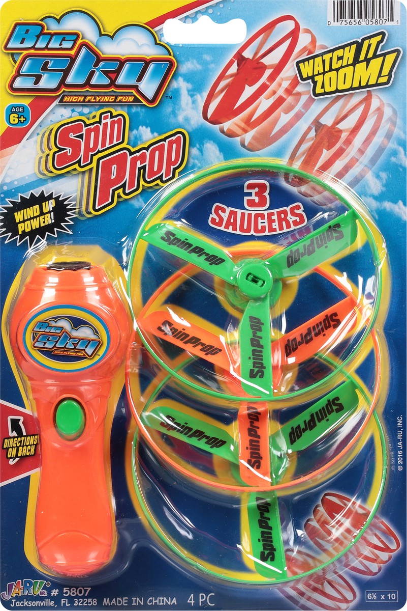 slide 6 of 9, Ja-Ru Big Sky 3 Saucers Spin Prop Toys 1 ea, 1 ct