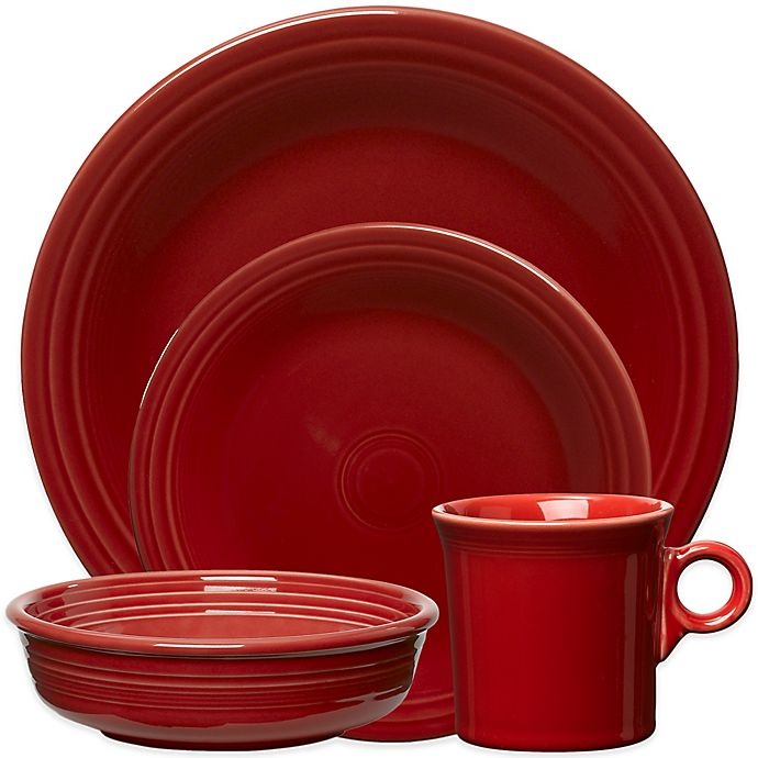 slide 1 of 3, Fiesta Place Setting - Scarlet, 4 ct