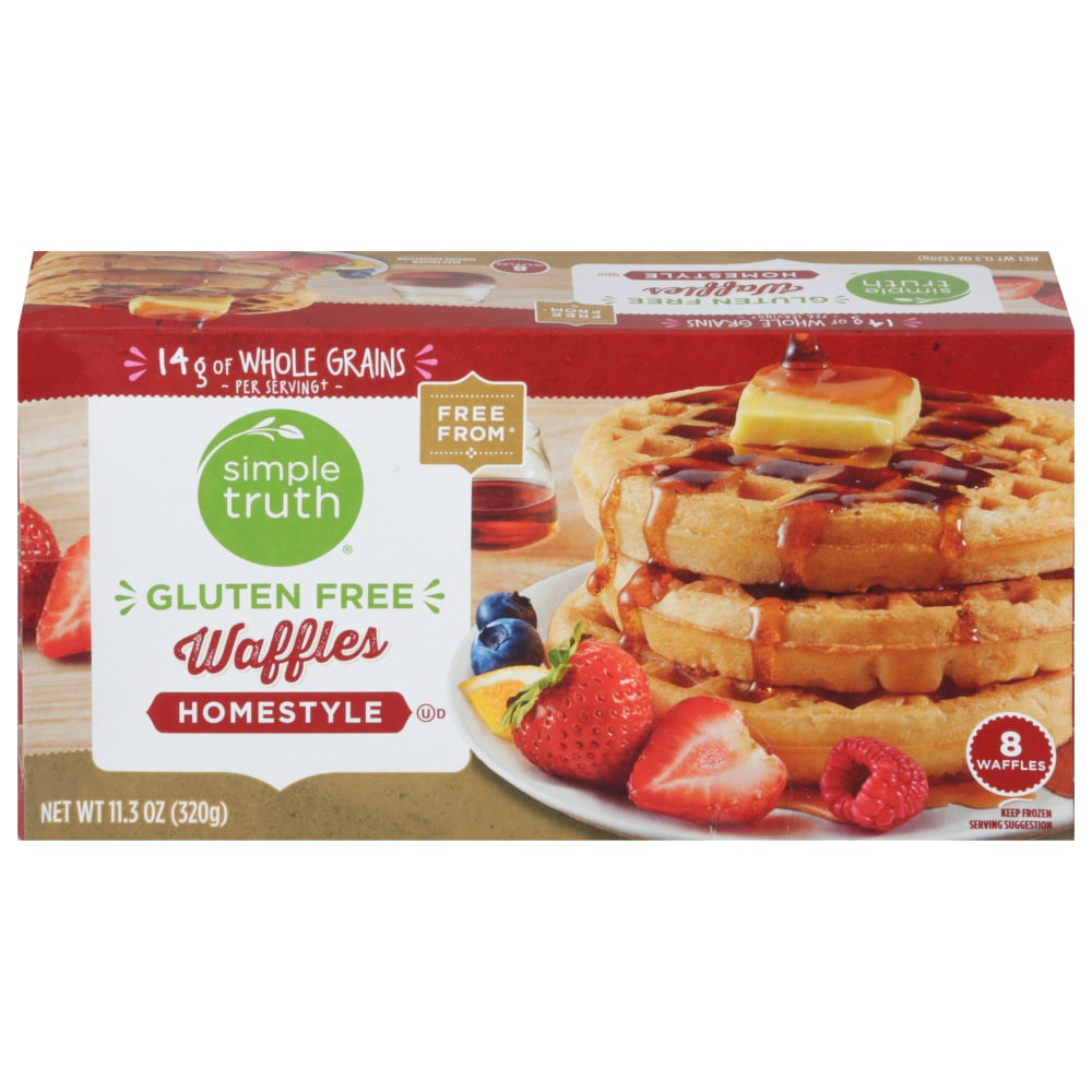 slide 1 of 3, Simple Truth Gluten Free Homestyle Waffles, 8 ct / 11.3 oz