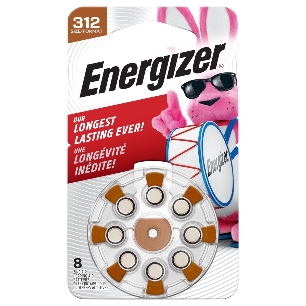 slide 1 of 3, Energizer Hearing Aid Size 312 Batteries (AZ312DP-8), 8 ct