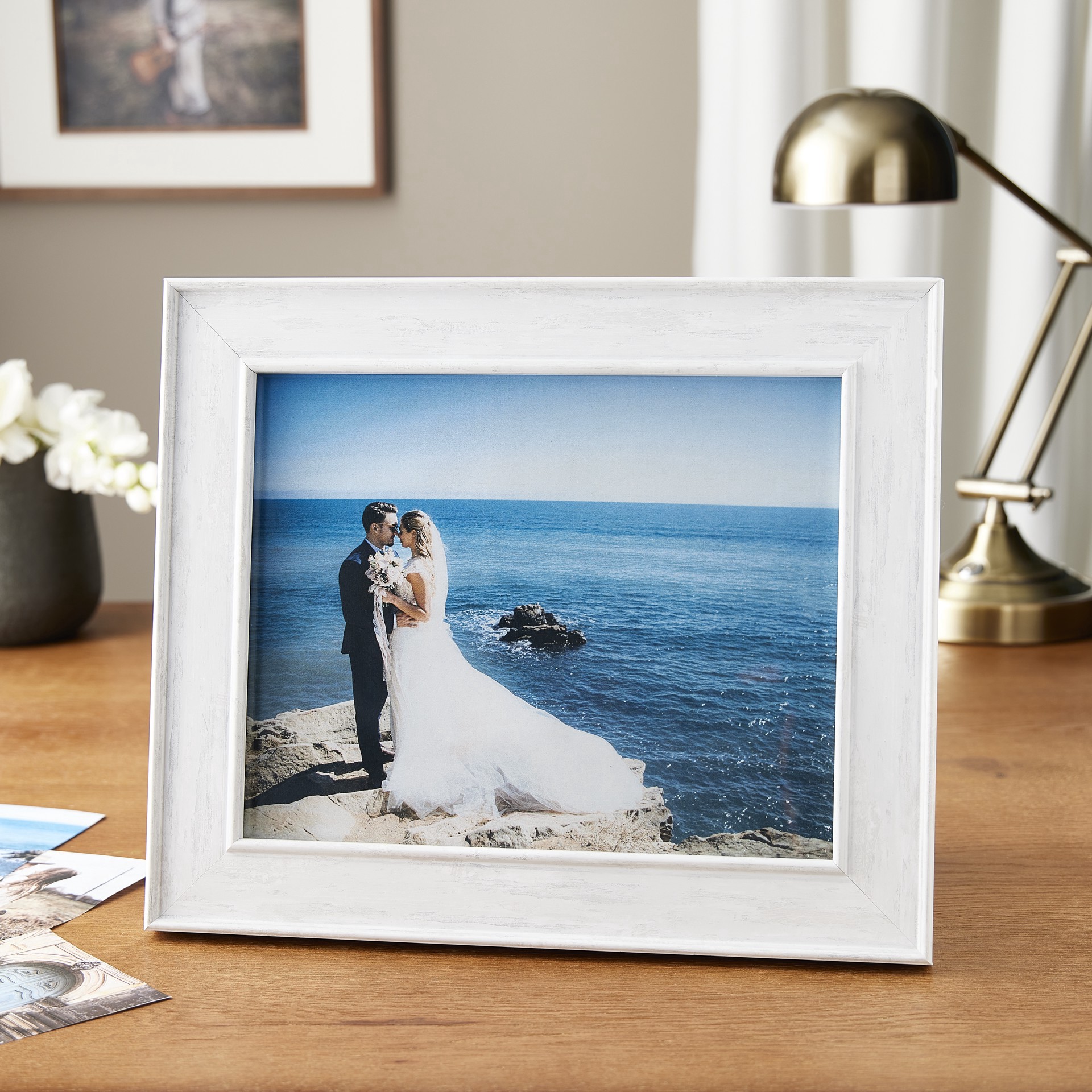 slide 4 of 6, Expressions 8" X 10" Whitewashed Inner & Outer Lip Frame By Studio Decor, 8 in x 10 in