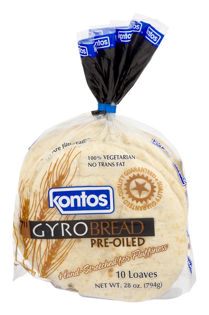 slide 1 of 1, Kontos Gyro Bread, 10 ct; 28 oz