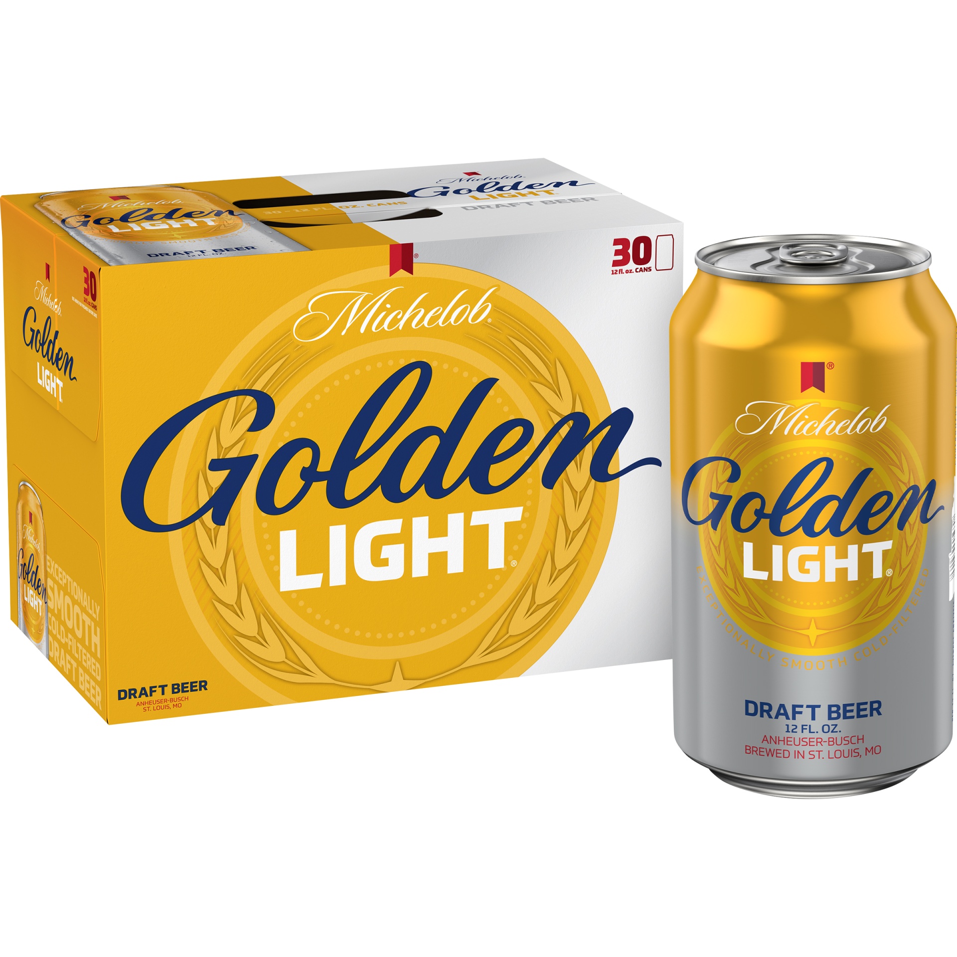 slide 1 of 1, Michelob Golden Light Draft Beer, 30 ct 12 oz
