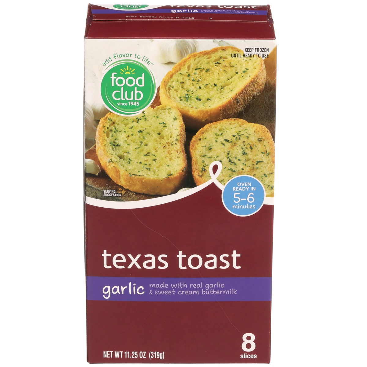 slide 1 of 6, Food Club Texas Toast - Garlic Hearth Baked, 11.25 oz