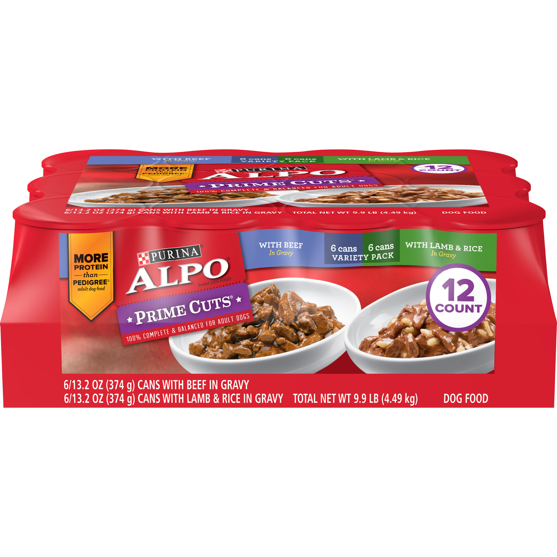 slide 1 of 9, ALPO Homestyle Prime Cuts in Gravy Variety Pack Wet Dog Food, 12 ct; 13.2 oz