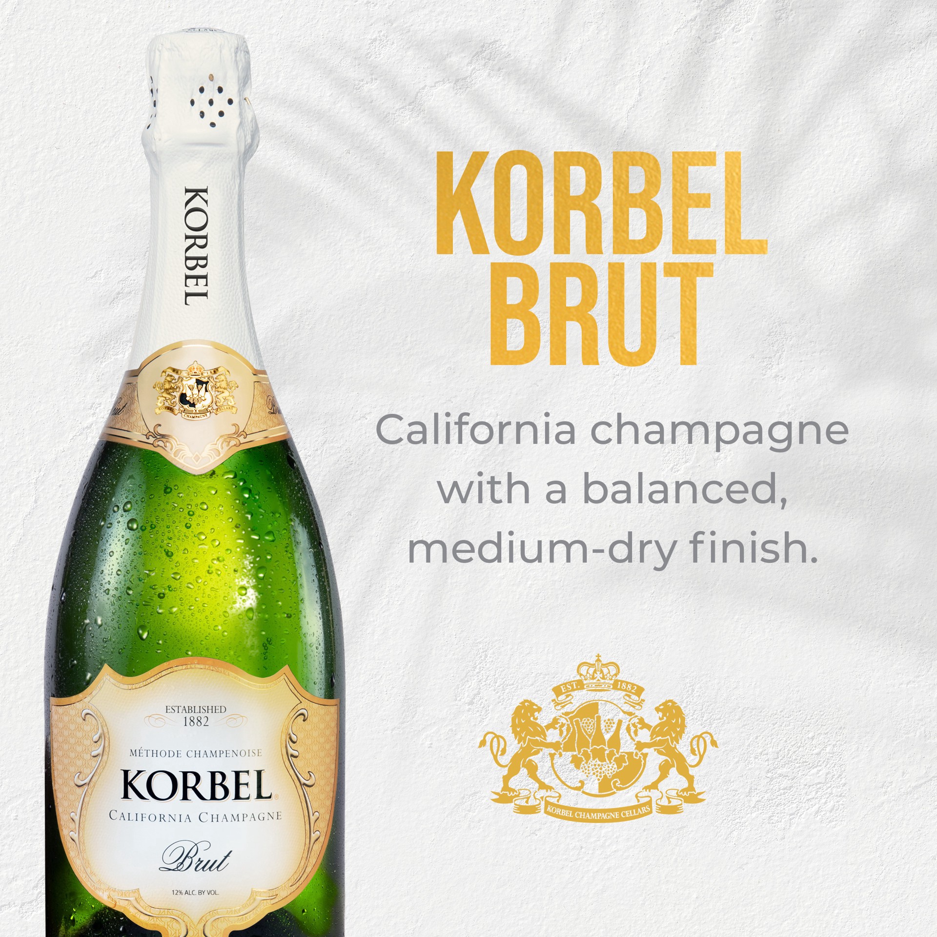 slide 4 of 5, Korbel Brut California Champagne Sparkling Wine, 750 mL Bottle, 24 Proof, 750 ml