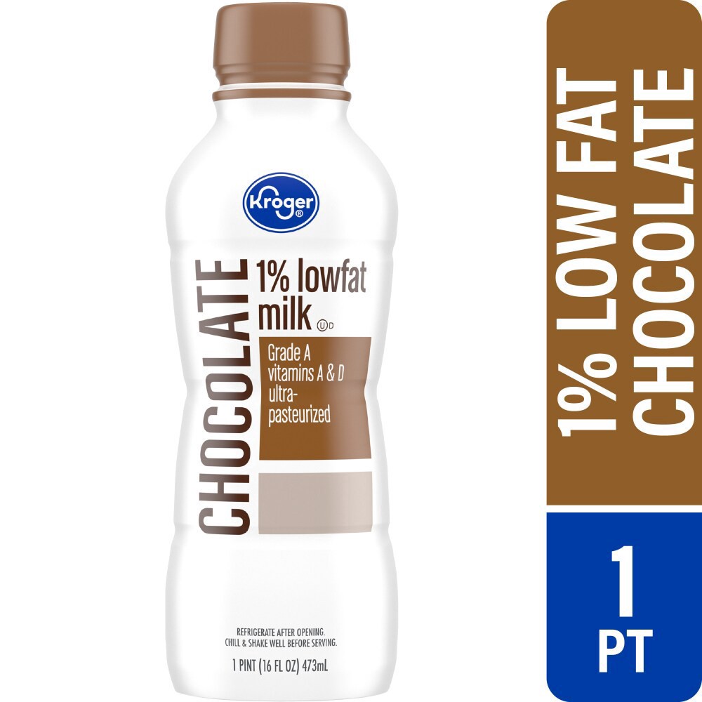 slide 1 of 5, Kroger Fat Free Chocolate Milk, 1 pint