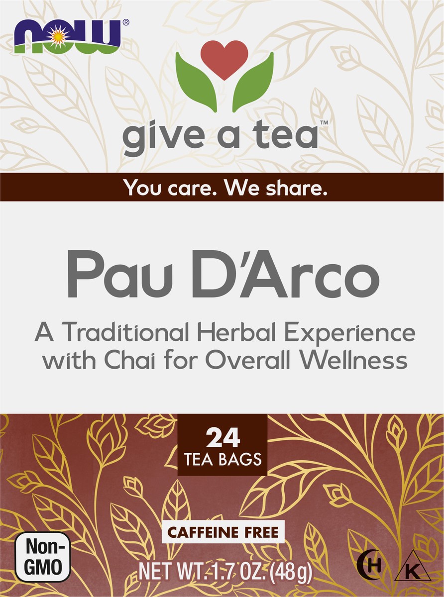 slide 3 of 8, NOW Pau D'Arco Tea - 24 Tea Bags, 24 ct