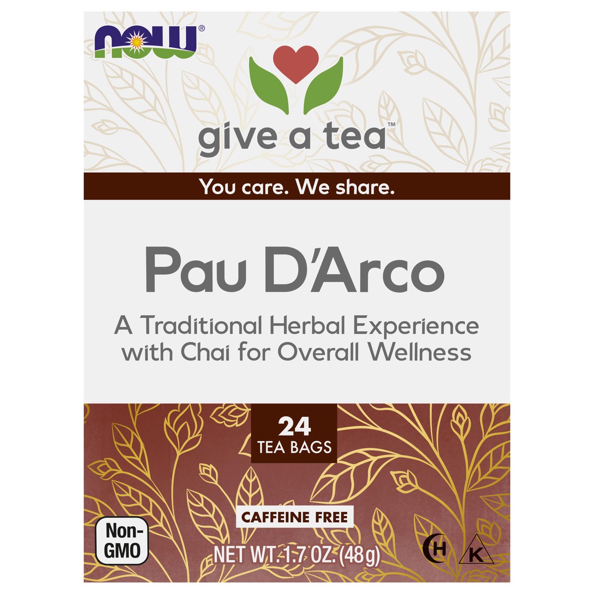 slide 1 of 8, NOW Pau D'Arco Tea - 24 Tea Bags, 24 ct