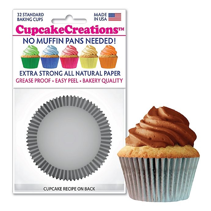 slide 3 of 4, Cupcake Creations Standard Baking Cups - Silver, 32 ct