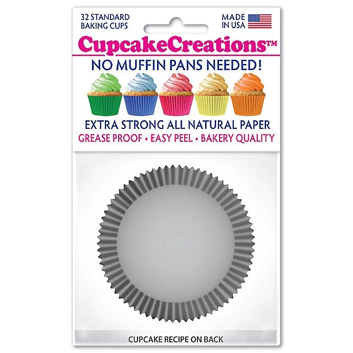 slide 4 of 4, Cupcake Creations Standard Baking Cups - Silver, 32 ct