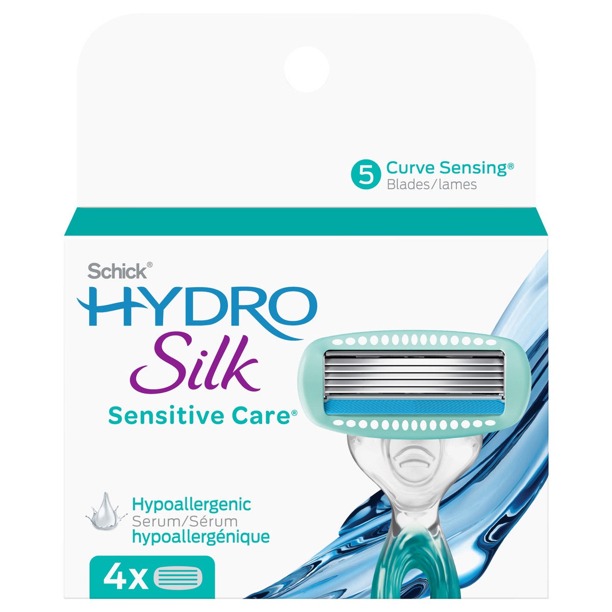 slide 1 of 9, Schick Hydro Silk Women's Sensitive Care Refill Razor Blades - 4 Count, 4 ct