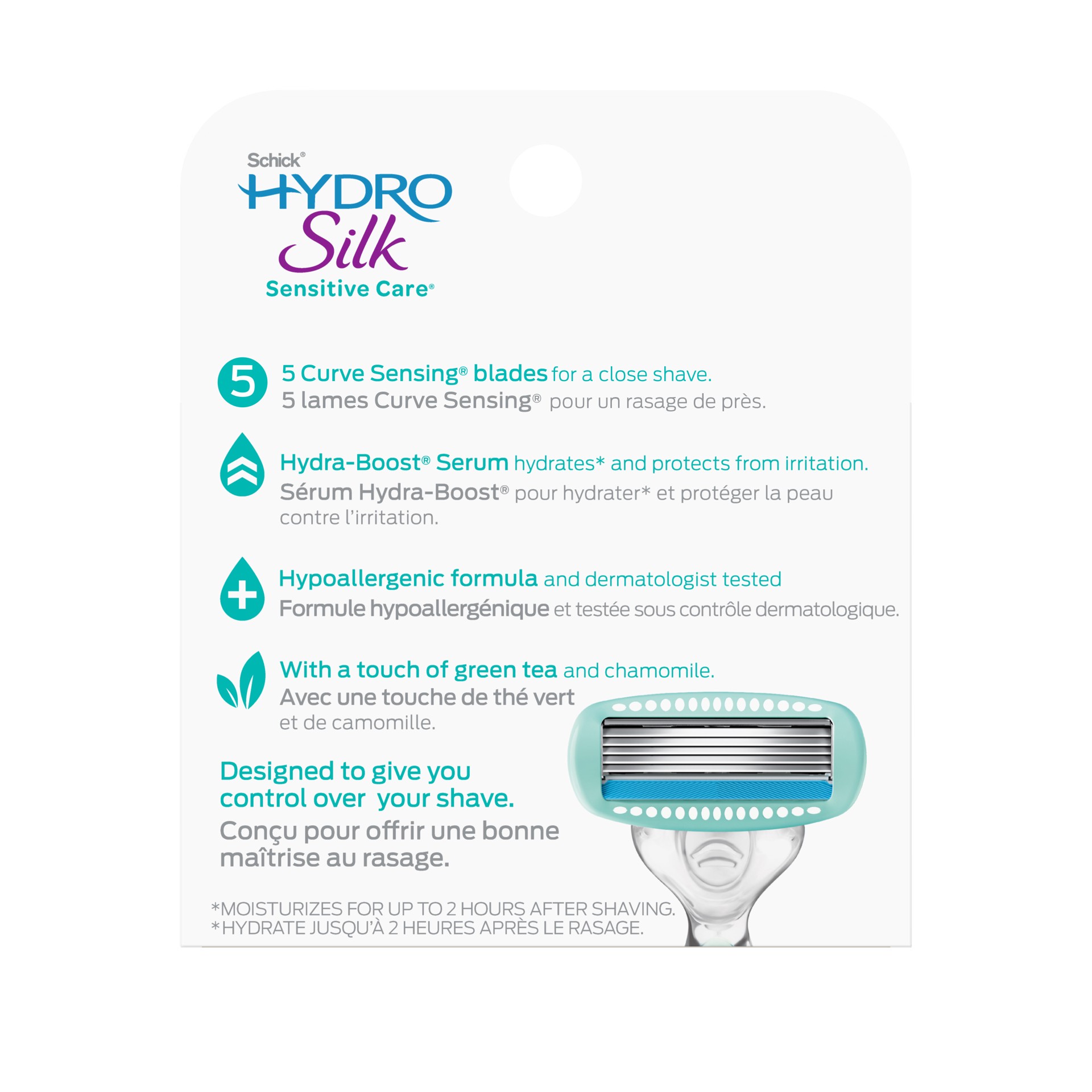 slide 9 of 9, Schick Hydro Silk Women's Shower Ready Sensitive Care Refill Razor Blades - 4 Count, 4 ct