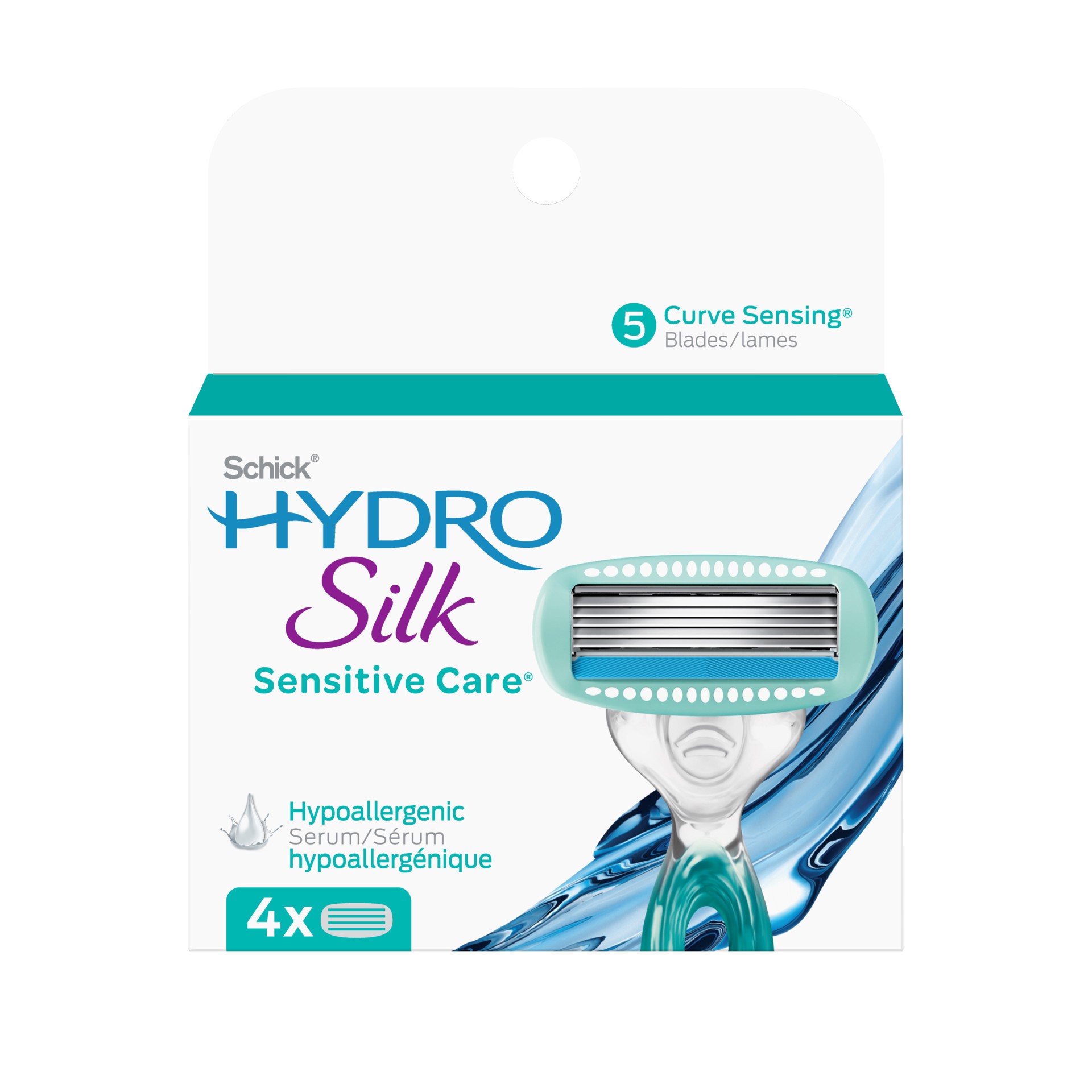 slide 1 of 9, Schick Hydro Silk Women's Shower Ready Sensitive Care Refill Razor Blades - 4 Count, 4 ct