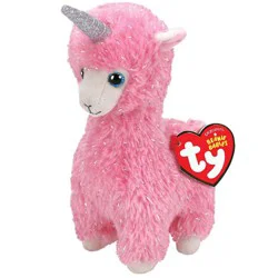 TY Lana - Llama With Horn Pink Clip - Ea