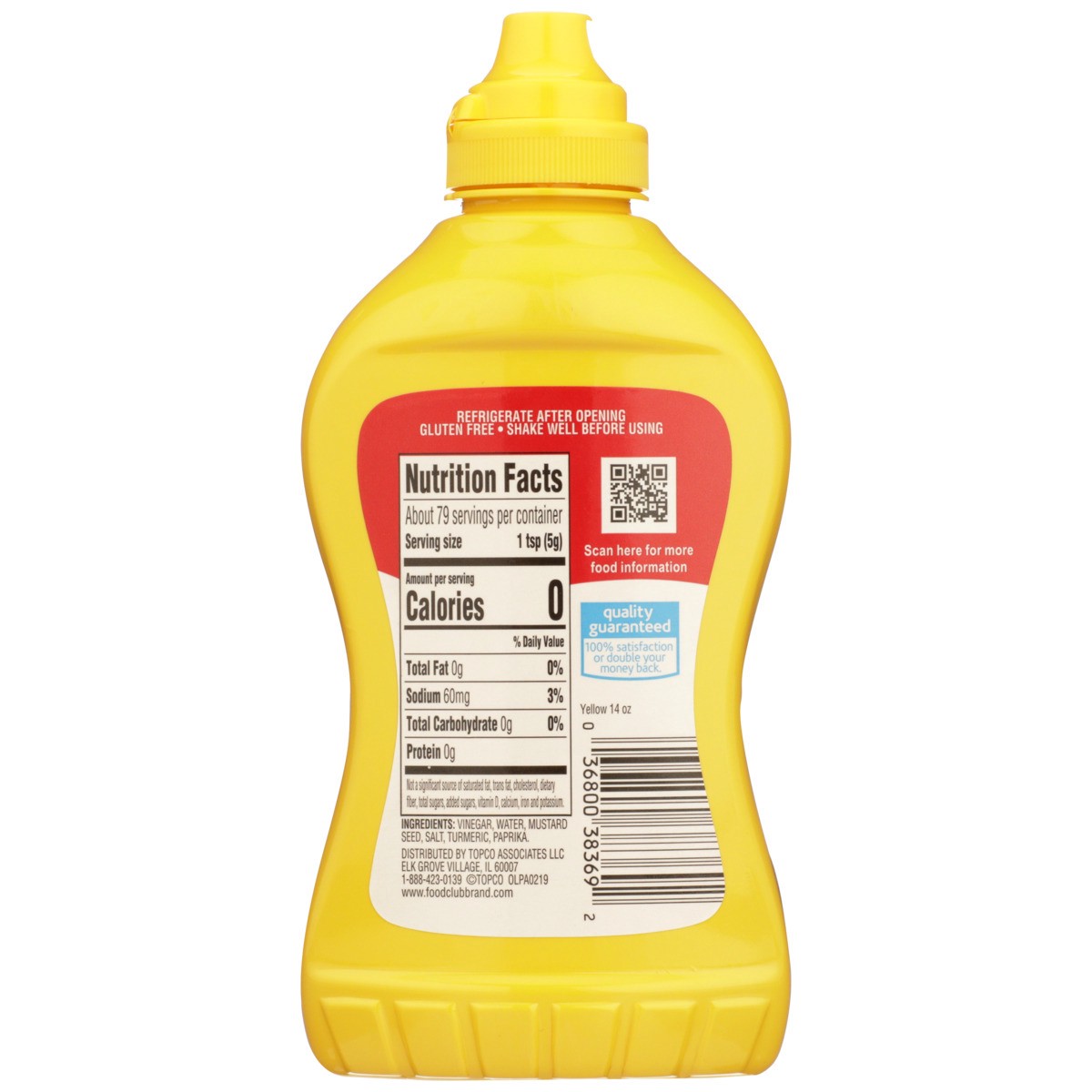 slide 8 of 9, Food Club Yellow Mustard, 14 oz