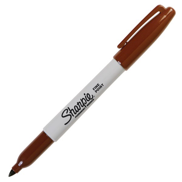 slide 1 of 3, Sharpie Permanent Fine-Point Marker, Brown, 1 ct