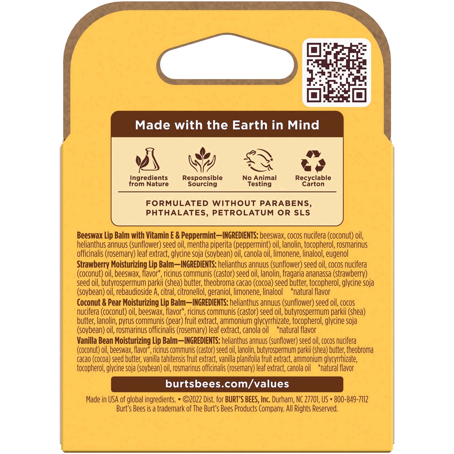 slide 115 of 150, Burt's Bees Natural Origin Moisturizing Multipack Lip Balm, 4 ct