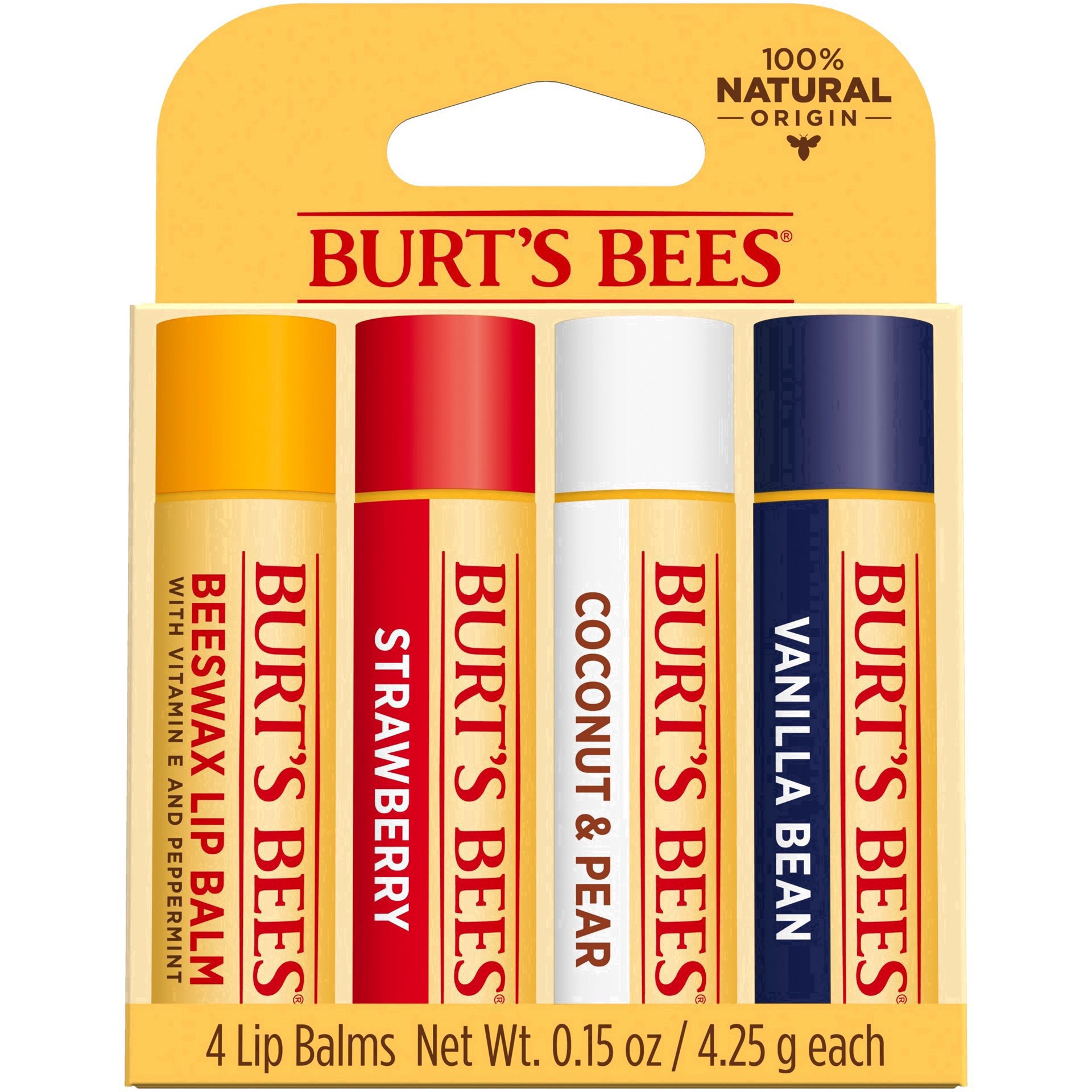slide 43 of 150, Burt's Bees Natural Origin Moisturizing Multipack Lip Balm, 4 ct