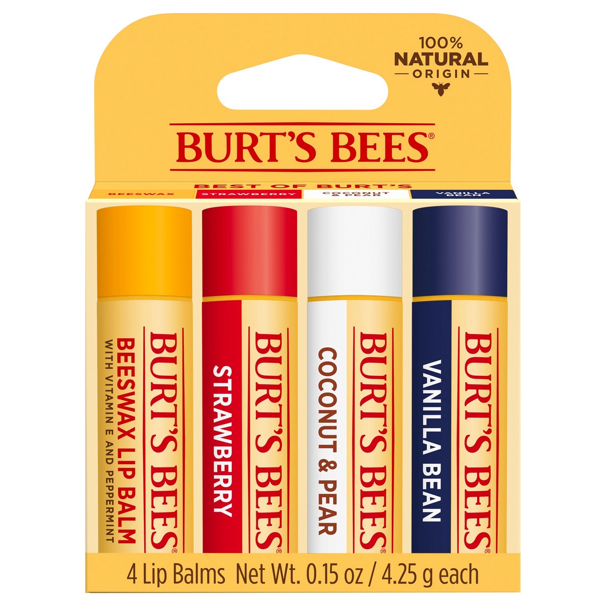 slide 1 of 150, Burt's Bees Natural Origin Moisturizing Multipack Lip Balm, 4 ct