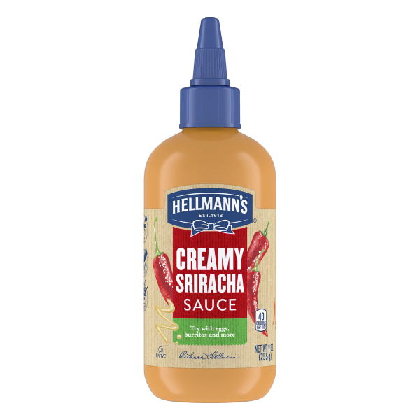 slide 1 of 1, Hellmann's Creamy Sriracha Sauce, 9 oz