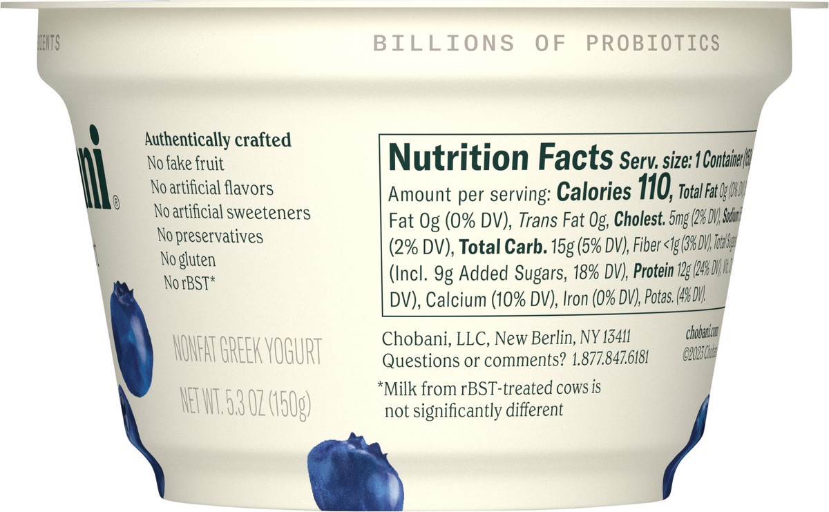 slide 8 of 9, Chobani® nonfat Greek yogurt, blueberry, 