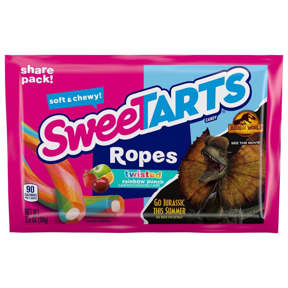 slide 1 of 1, SweeTart Ropes, Twisted Rainbow Punch, 3.5 oz