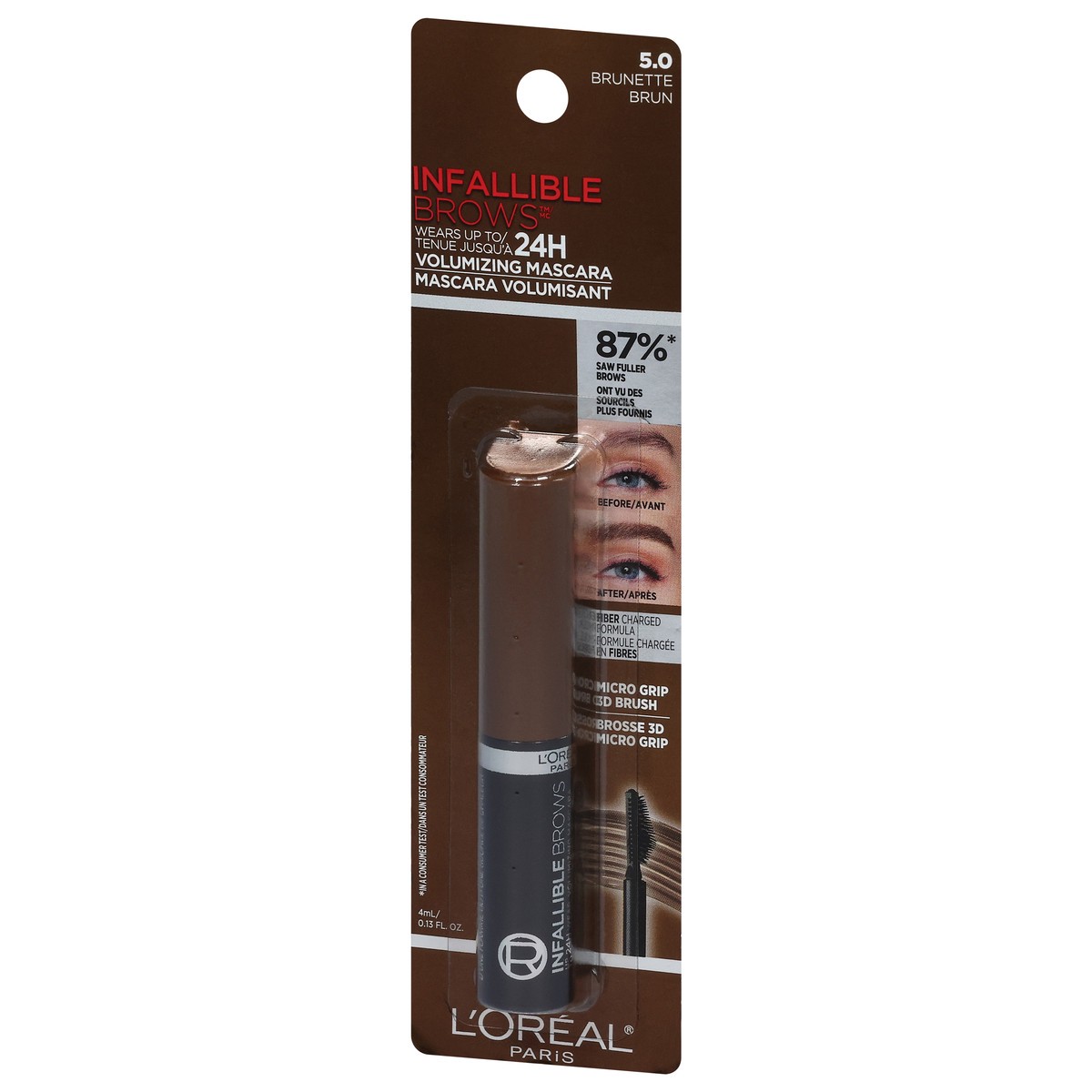 slide 9 of 11, L'Oréal 5.0 Brunette Infallible 24H Volumizing Mascara 0.13 fl oz, 0.13 fl oz