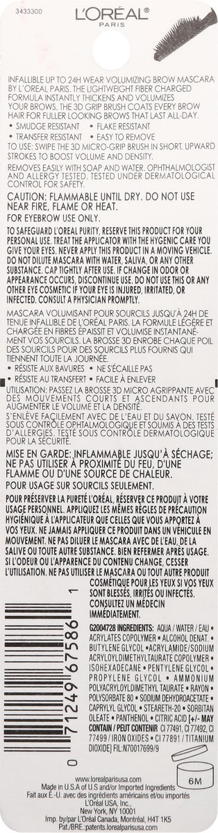 slide 2 of 11, L'Oréal 5.0 Brunette Infallible 24H Volumizing Mascara 0.13 fl oz, 0.13 fl oz