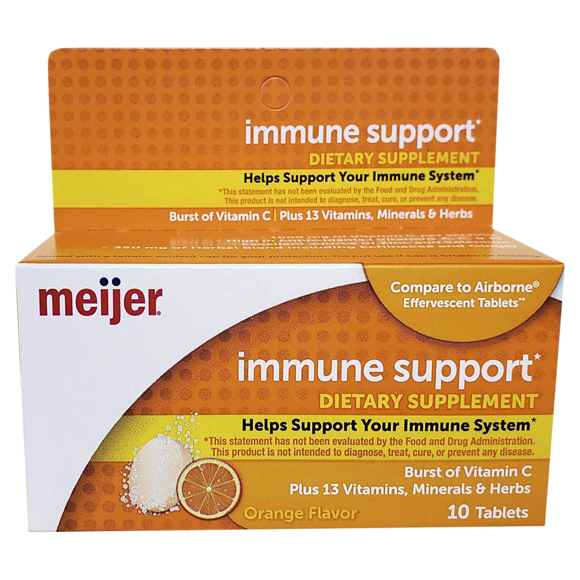 slide 1 of 1, Meijer Effervescent Cold Relief Orange Tablet, 10 ct