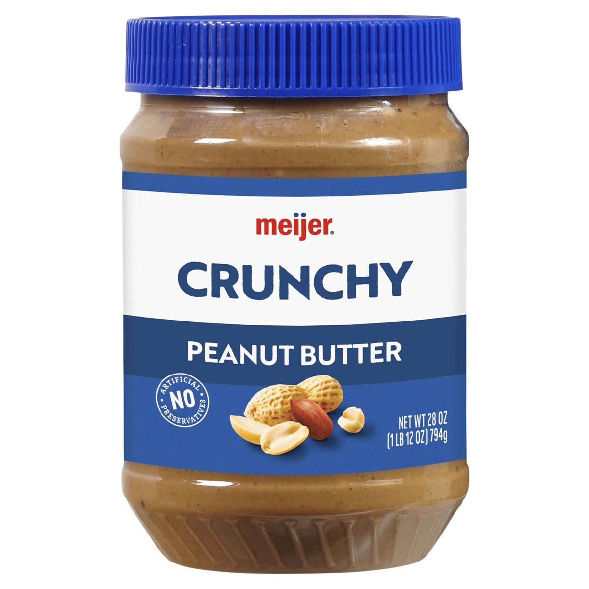 slide 1 of 17, Meijer Crunchy Peanut Butter, 28 oz