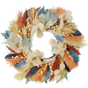 slide 1 of 1, Fall Fest Blue Floral Wreath, 24.5 In, 1 ct