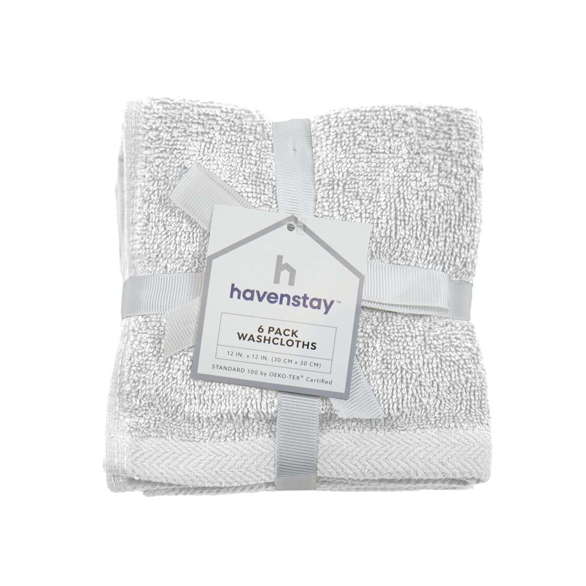 slide 1 of 13, Havenstay Washcloth, 12 in x 12 in, 6 pk, Brilliant White, 6 ct