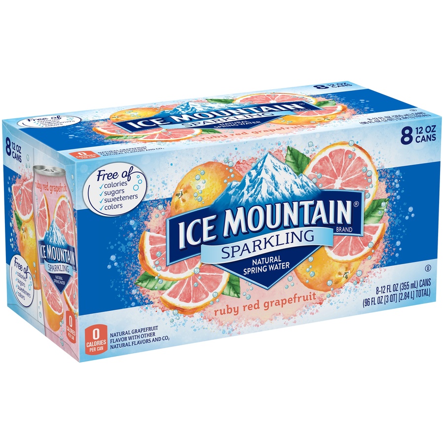 slide 1 of 1, Ice Mountain Sparkling Ruby Red Grapefruit, 8 ct; 12 fl oz