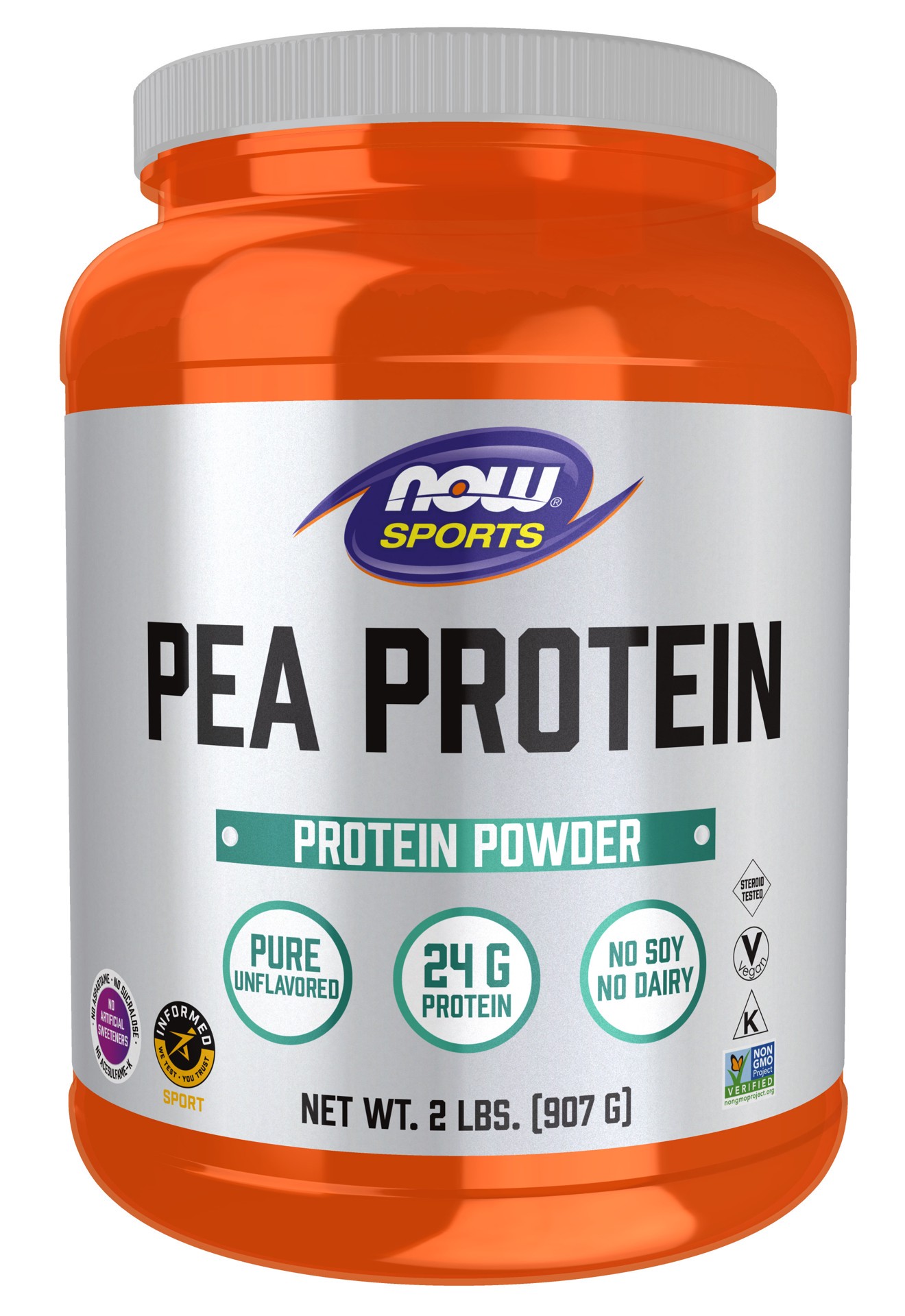 slide 1 of 2, NOW Sports Pea Protein, Pure Unflavored Powder - 2 lbs., 32 oz