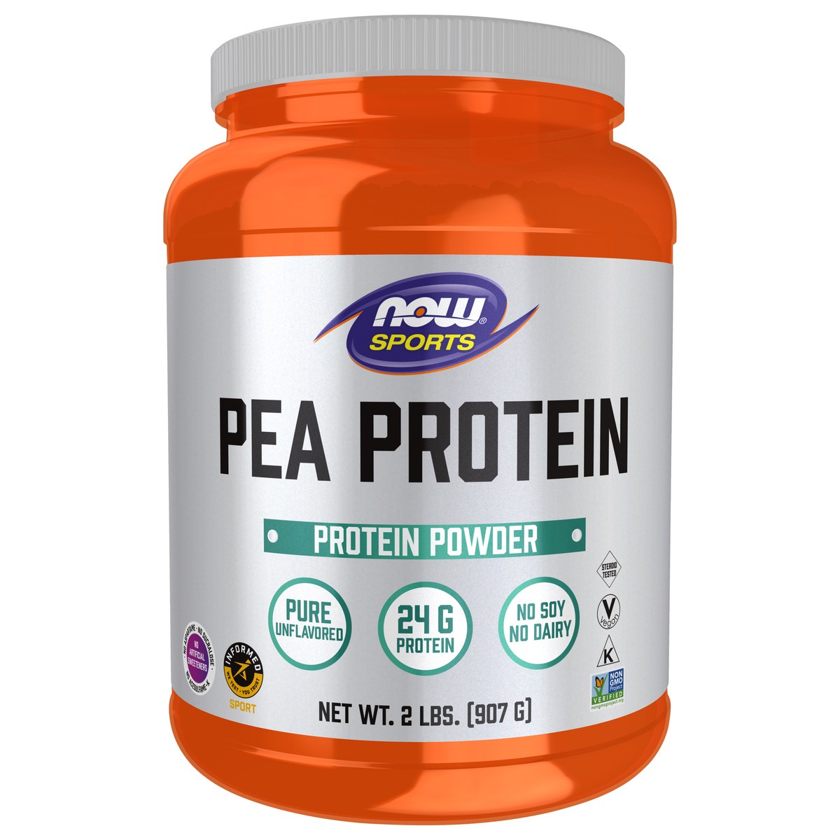 slide 1 of 2, NOW Pea Protein, Pure Unflavored Powder - 2 lbs., 32 oz