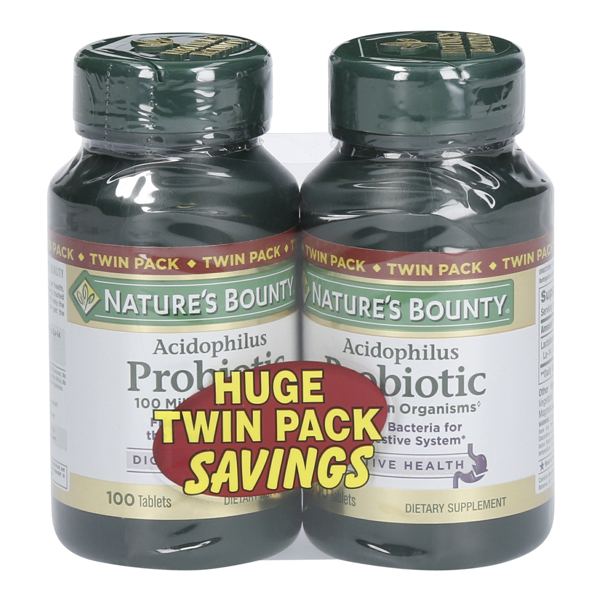 slide 1 of 13, Nature's Bounty Acidophilus Twin Pack, 200 ct