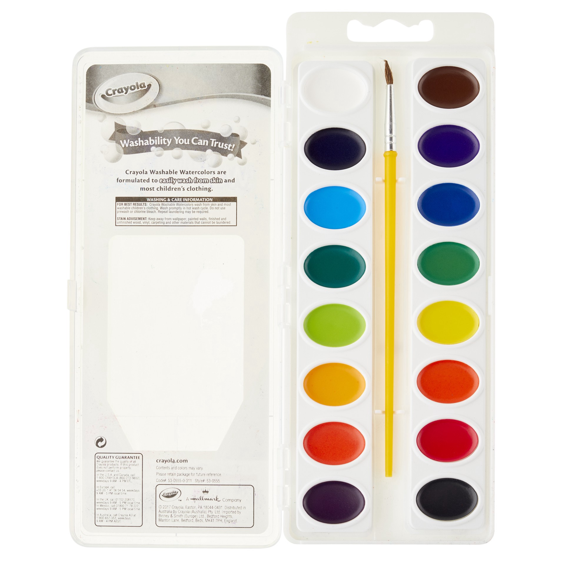 slide 4 of 4, Crayola Watercolors Pan Set, 16ct., 16 ct