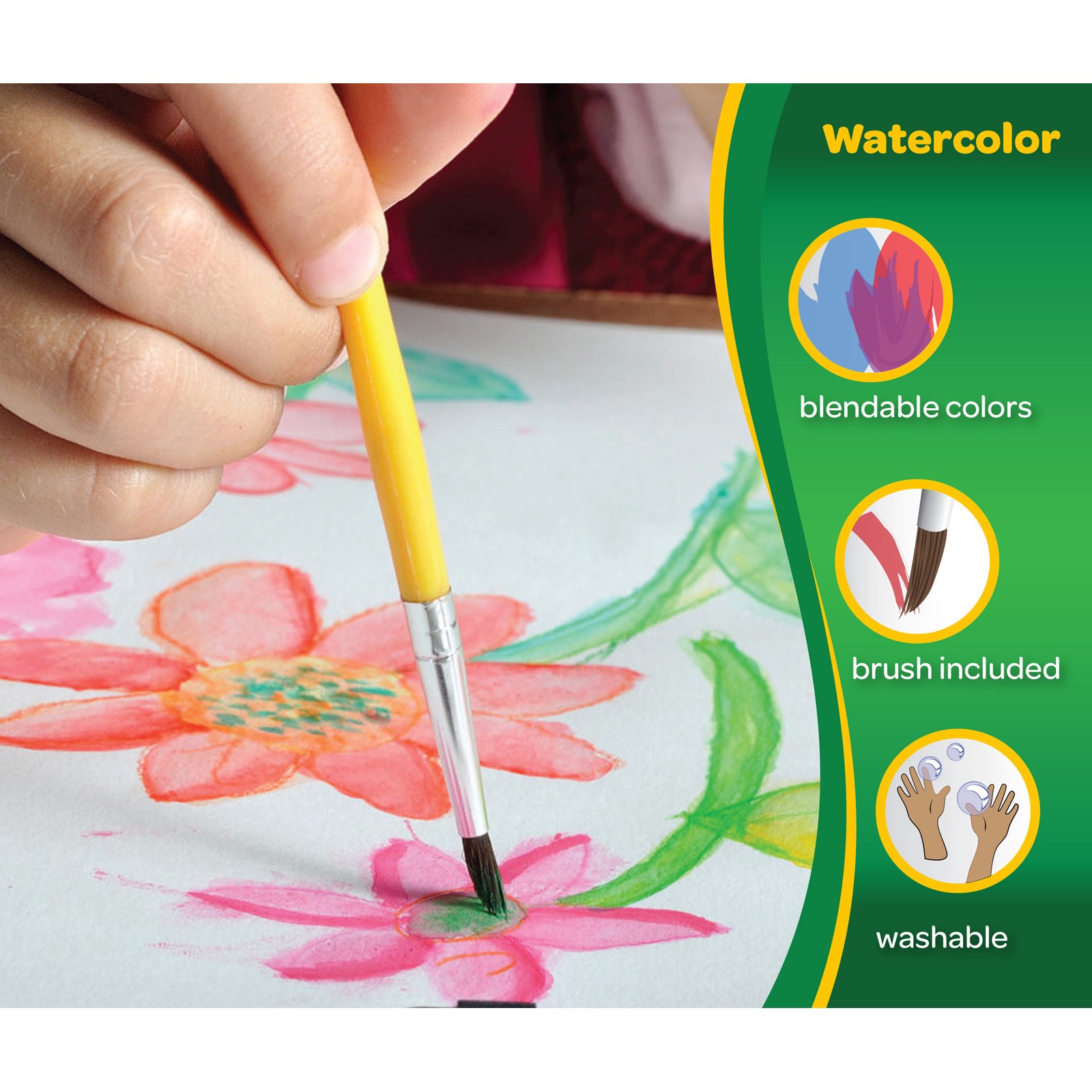 slide 2 of 4, Crayola Watercolors Pan Set, 16ct., 16 ct