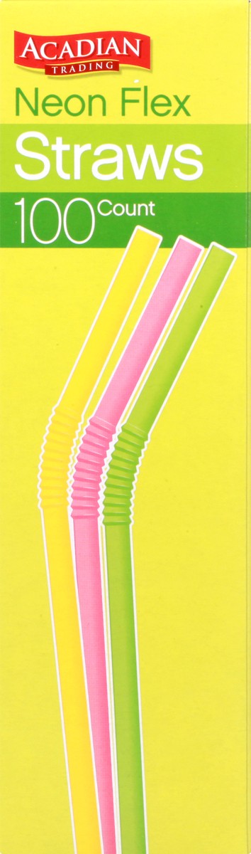 slide 5 of 8, Acadian Trading Neon Flexible Straws, 80 ct