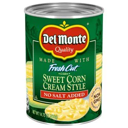Del Monte No Salt Added Golden Sweet Corn Cream Style, 14.75 oz Can