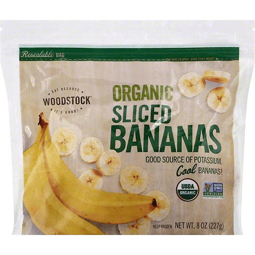 slide 2 of 2, Woodstock Farms Woodstock Org Sliced Bananas, 8 oz