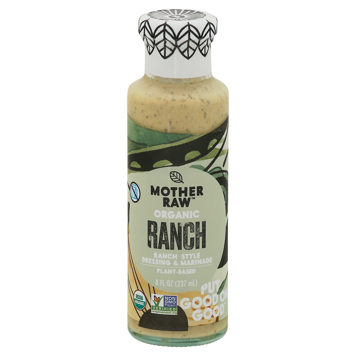 slide 1 of 12, Mother Raw Organic Ranch Style Dressing & Marinade 8 fl oz, 8 fl oz