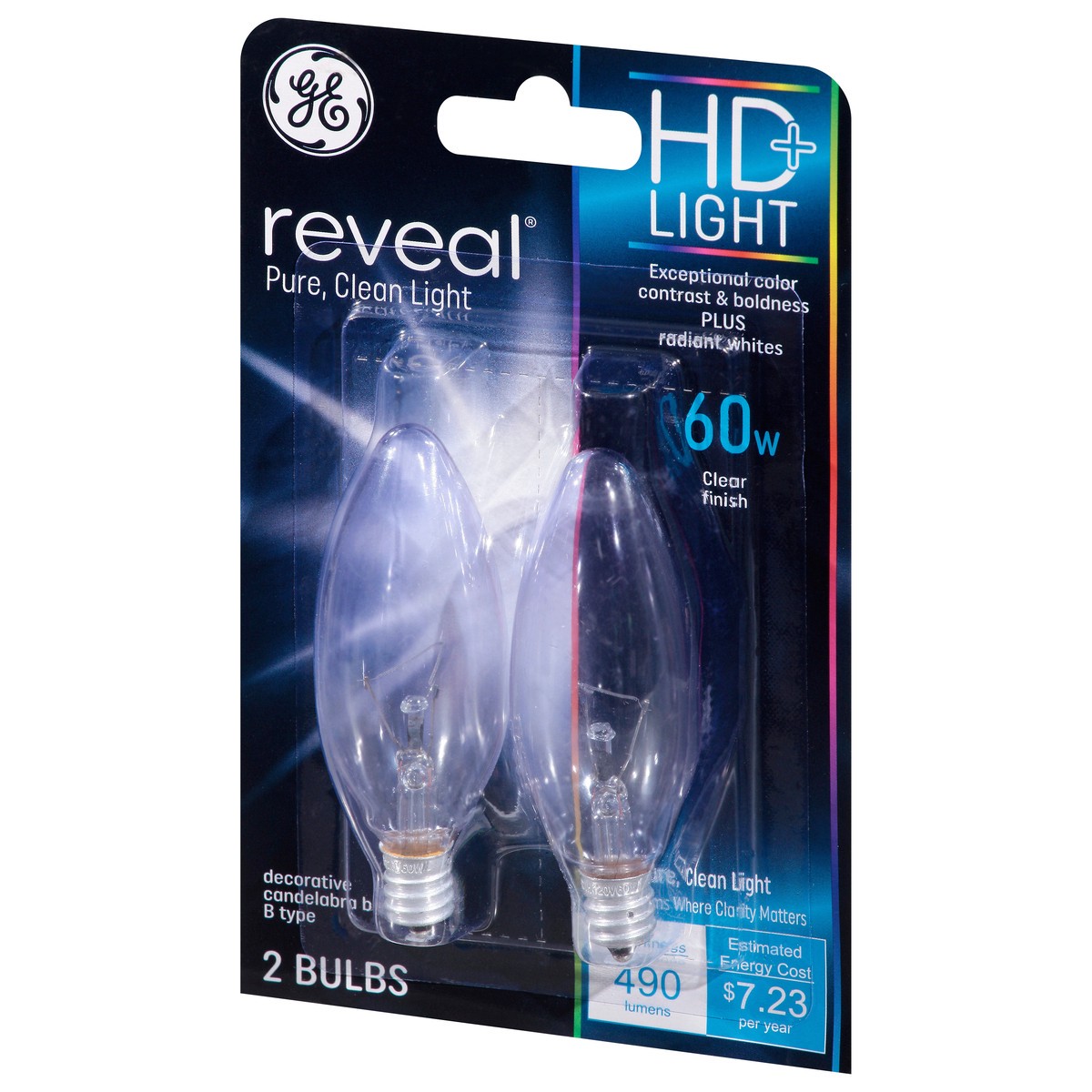 slide 12 of 12, GE Reveal 60 Watts HD+ Light Bulb 2 ea, 2 ct