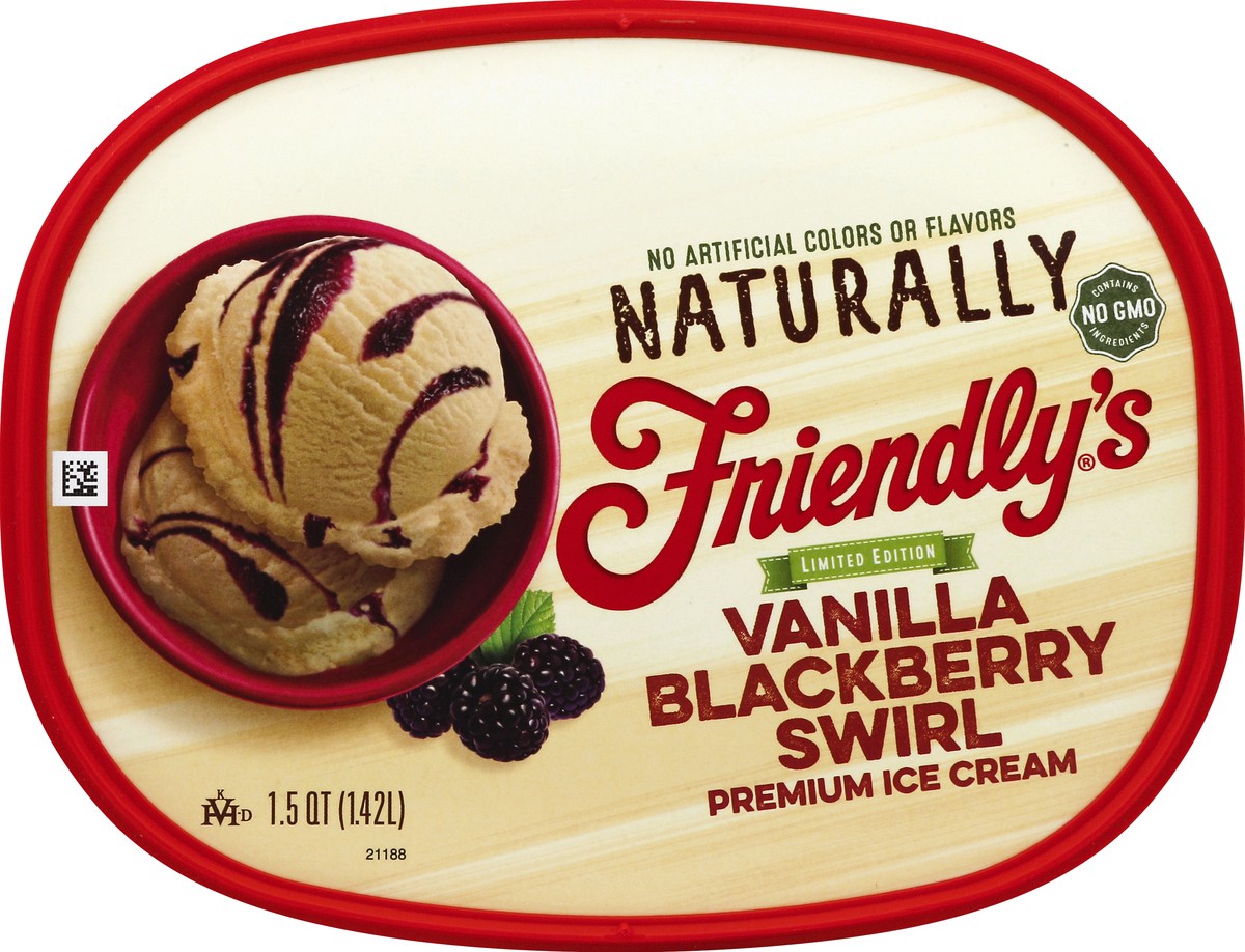 slide 2 of 4, Friendly's Naturally Ice Cream - Vanilla Blackberry Swirl, 48 fl oz